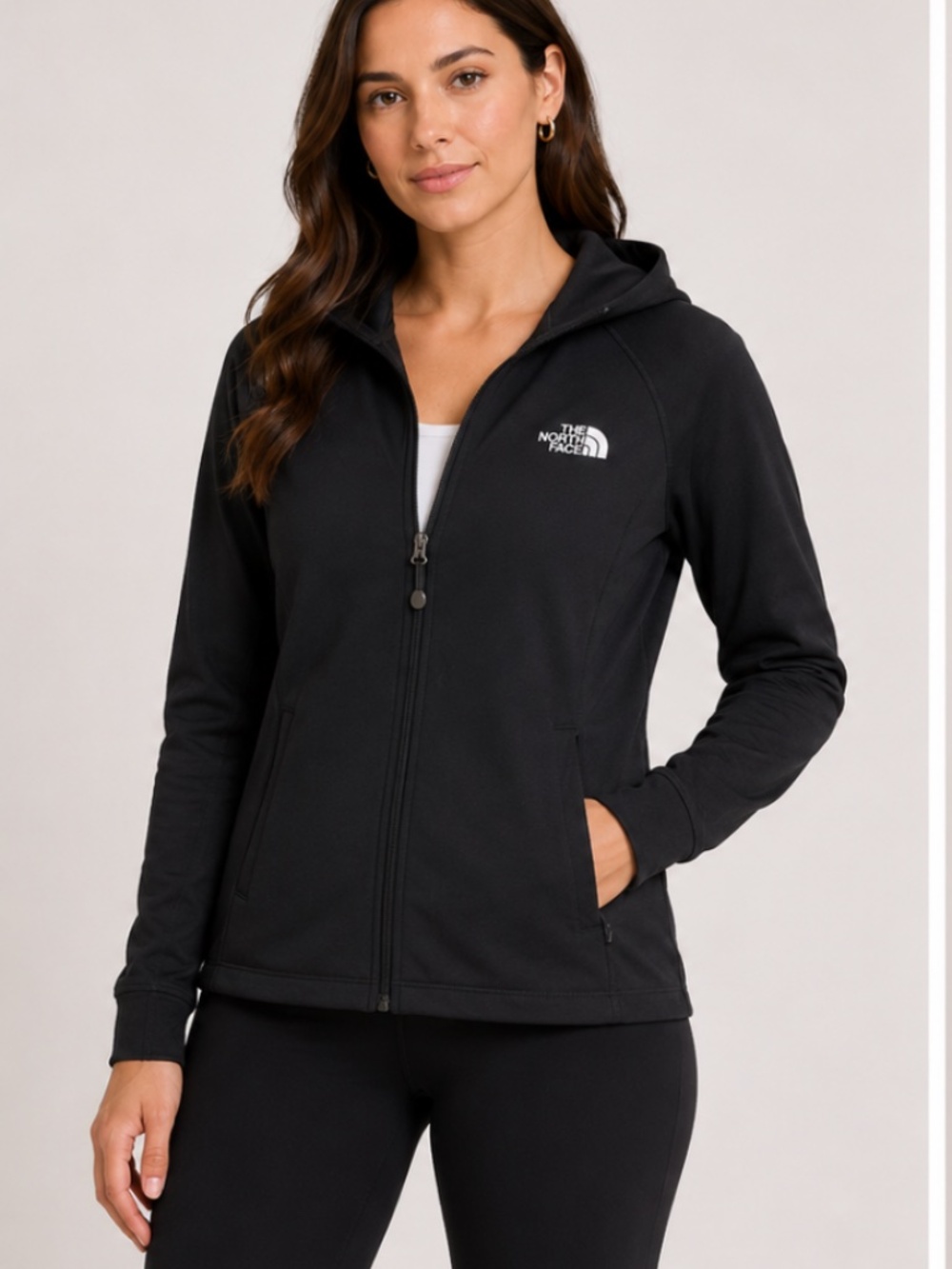 North Face Full Zip Jacket w/hoodie-Black